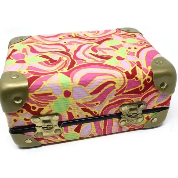 Vintage Saks Fifth Avenue Italy Hard Shell Box Purse Colorful Case - Hey Viv - Picture 6 of 10